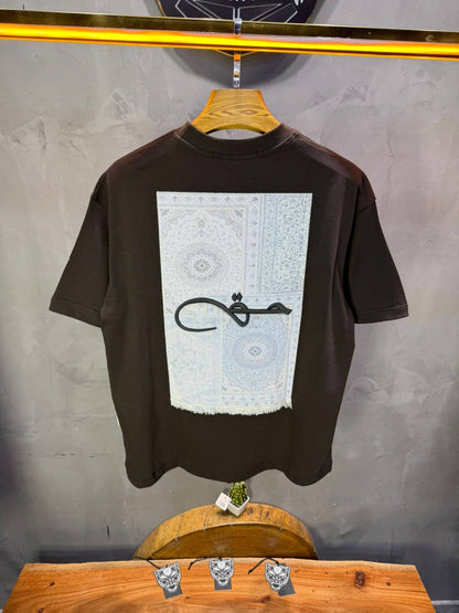 T-Shirt Oversize Bown Broderie Calligraphie "حق" Arabe 5052