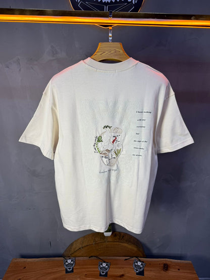 T-Shirt beige Oversize "Van Gogh" – Broderie Artistique Navy 5089 - ZG PREMIUM
