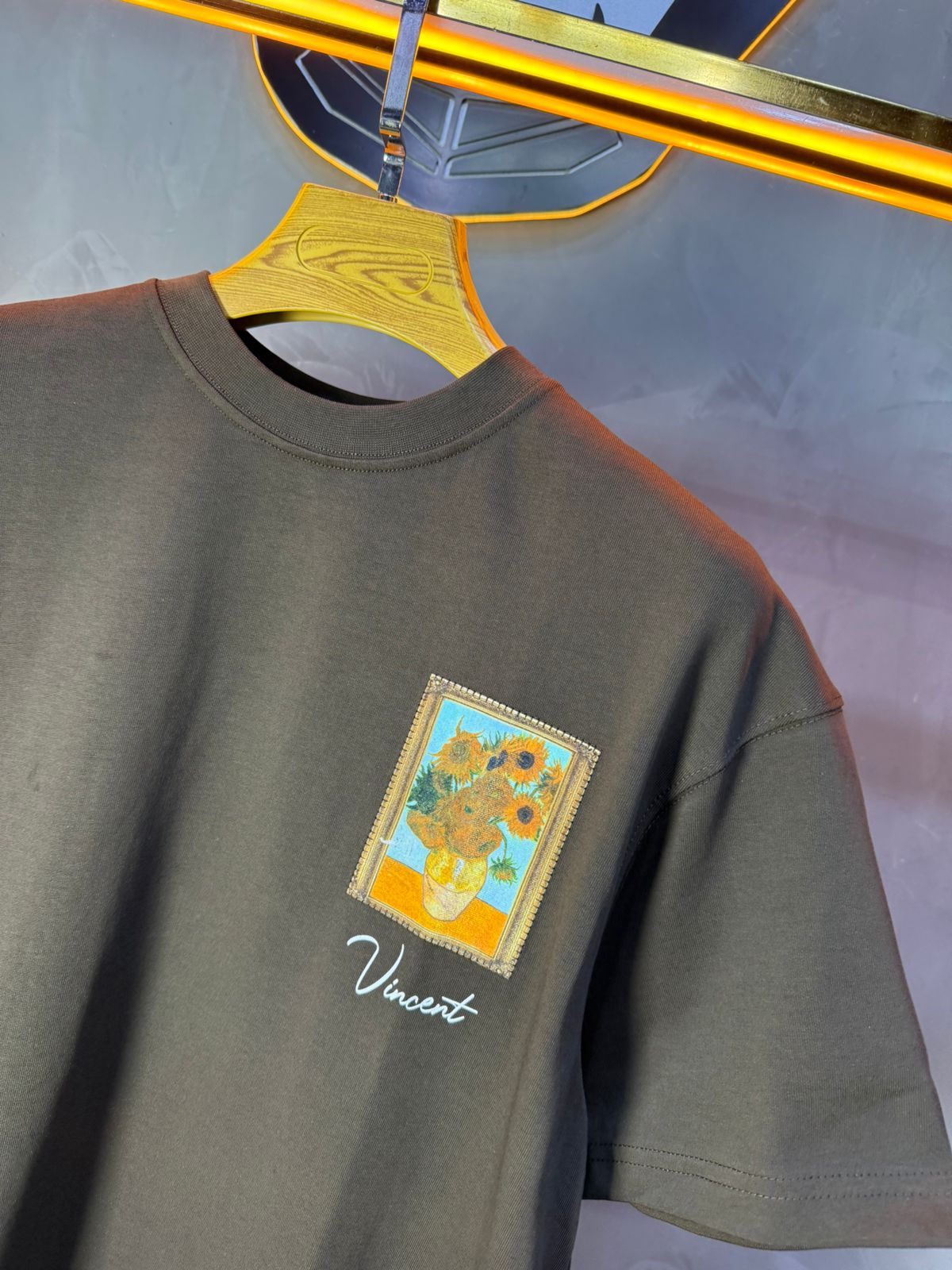 T-Shirt brown Oversize "Van Gogh x Tintin" – Patch Artistique 5083 - ZG PREMIUM