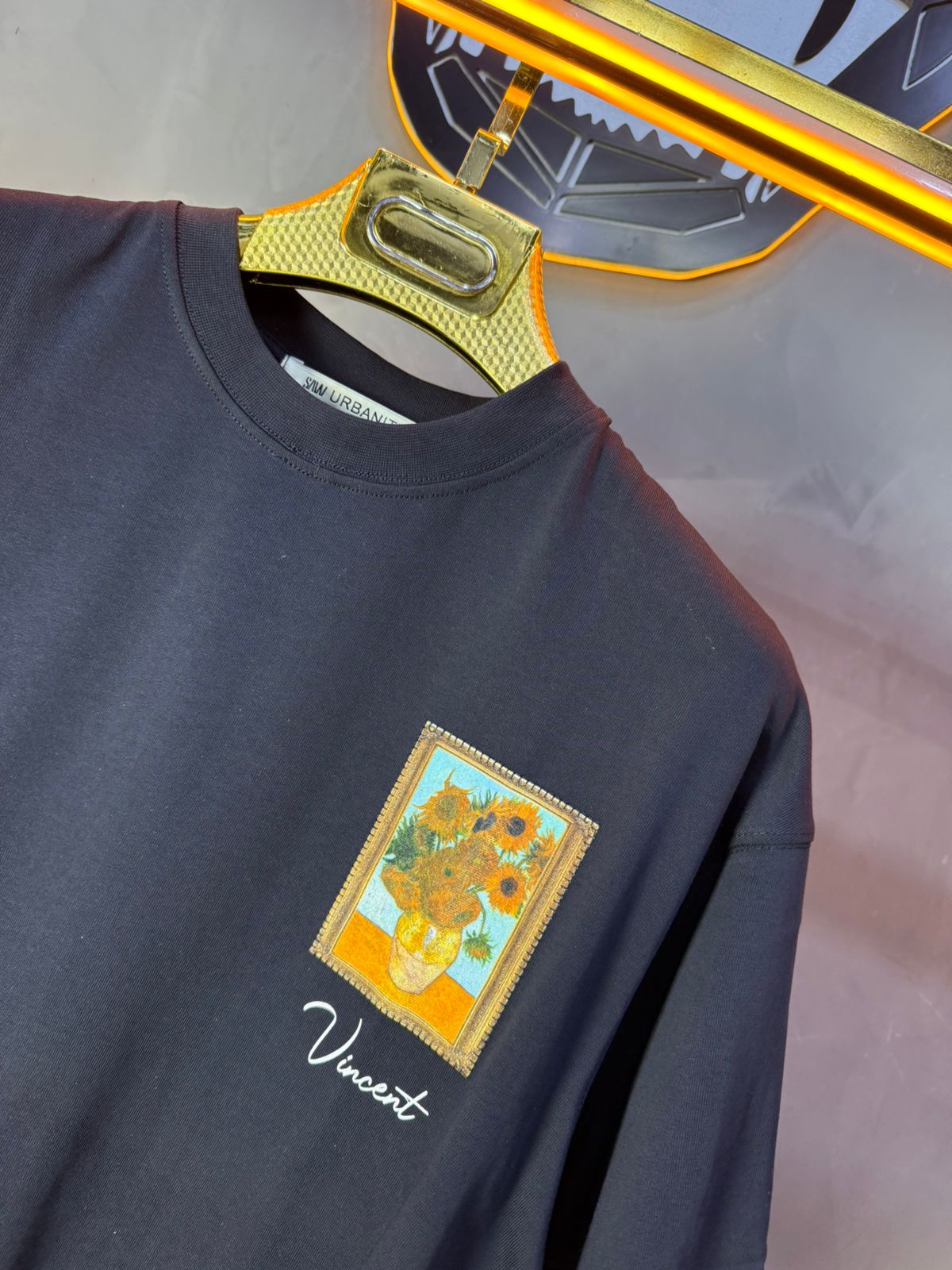 T-Shirt blue Oversize "Van Gogh x Tintin" – Patch Artistique 5083 - ZG PREMIUM