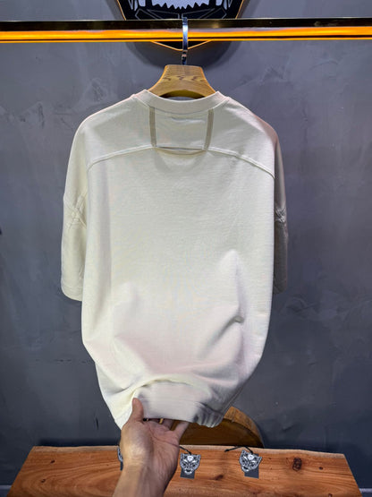 T-Shirt Oversize beige – Poche Denim AJ6368 - ZG PREMIUM