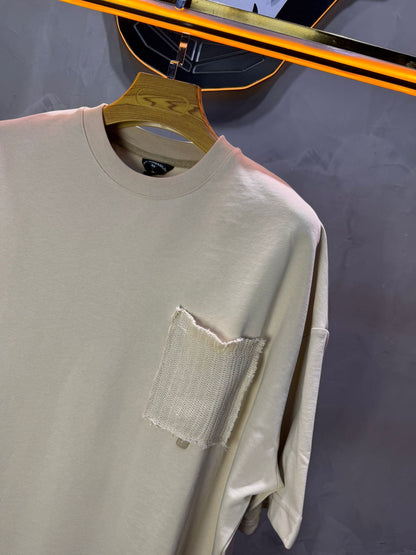 T-Shirt Oversize beige – Poche Denim AJ6368 - ZG PREMIUM