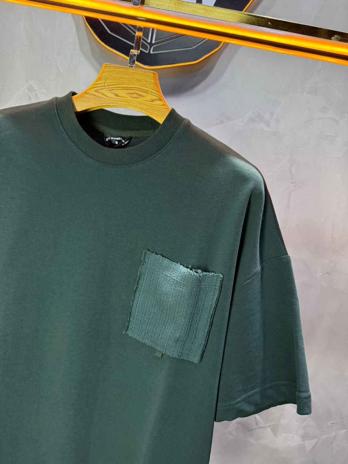 T-Shirt Oversize vert – Poche Denim AJ6368 - ZG PREMIUM