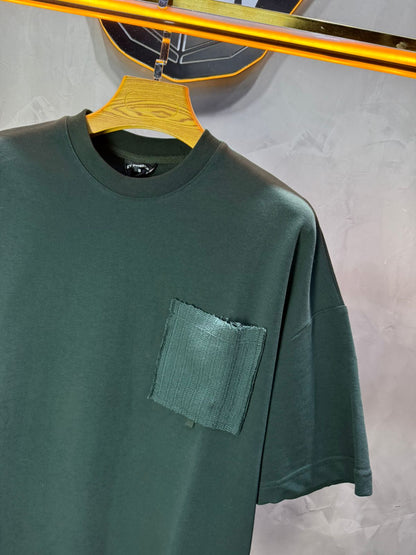 T-Shirt Oversize vert – Poche Denim AJ6368 - ZG PREMIUM