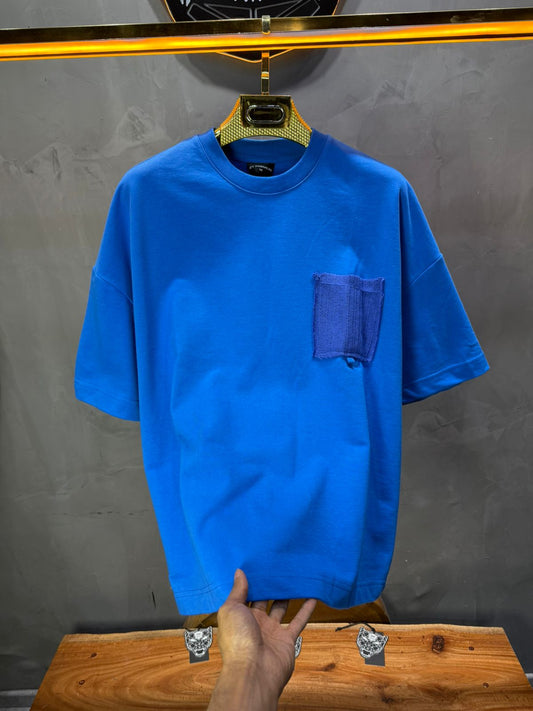 T-Shirt Oversize blue – Poche Denim AJ6368 - ZG PREMIUM