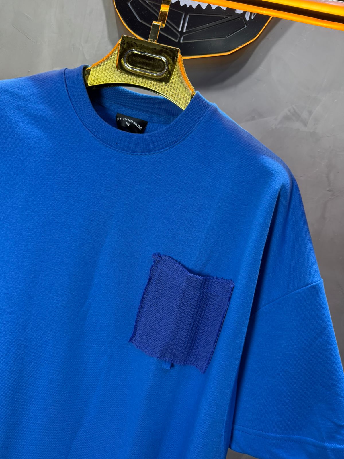 T-Shirt Oversize blue – Poche Denim AJ6368 - ZG PREMIUM