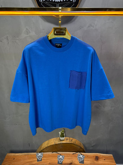T-Shirt Oversize blue – Poche Denim AJ6368 - ZG PREMIUM