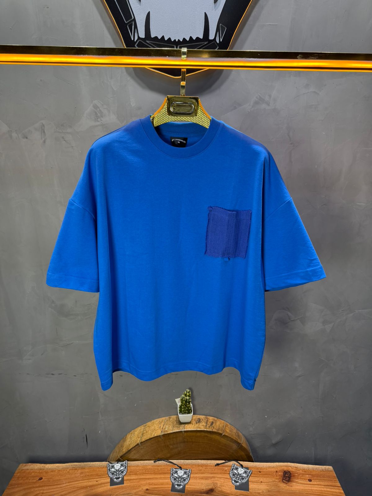 T-Shirt Oversize blue – Poche Denim AJ6368 - ZG PREMIUM