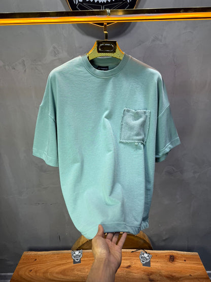 T-Shirt Oversize vert – Poche Denim AJ6368 - ZG PREMIUM