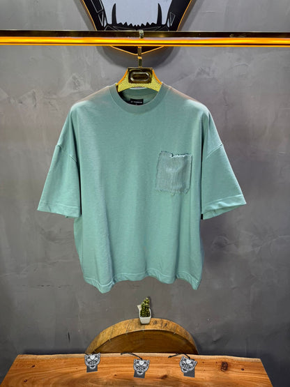 T-Shirt Oversize vert – Poche Denim AJ6368 - ZG PREMIUM