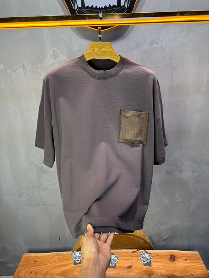 T-Shirt Oversize brown – Poche Denim AJ6368 - ZG PREMIUM