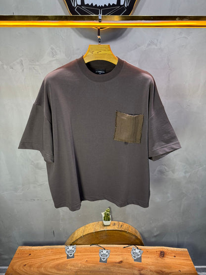T-Shirt Oversize brown – Poche Denim AJ6368 - ZG PREMIUM