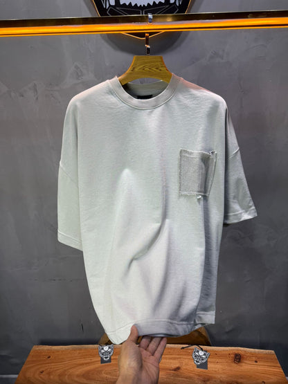 T-Shirt Oversize gris – Poche Denim AJ6368 - ZG PREMIUM