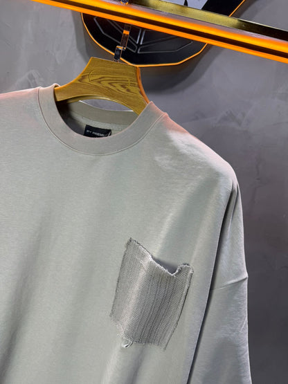 T-Shirt Oversize gris – Poche Denim AJ6368 - ZG PREMIUM
