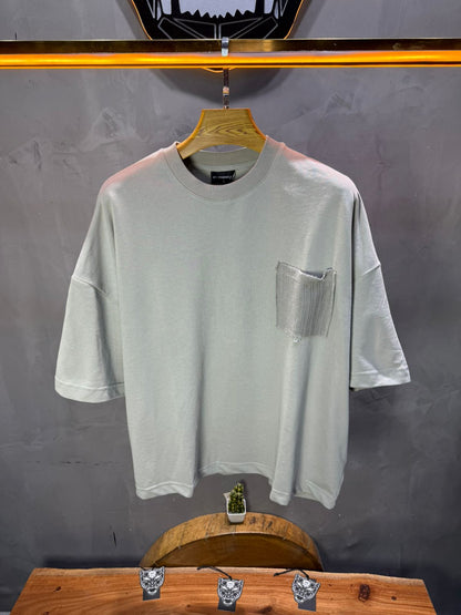 T-Shirt Oversize gris – Poche Denim AJ6368 - ZG PREMIUM