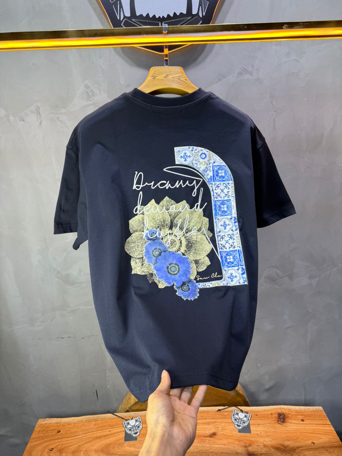 T-shirt Oversize Navy – Dreamy Demand Hustler 5103 - ZG PREMIUM