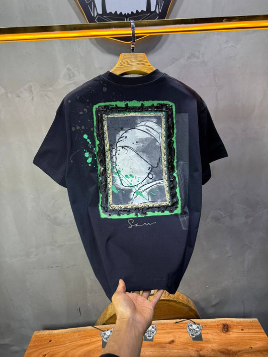 T-shirt Oversize Navy blue  – Art Gallery 5114