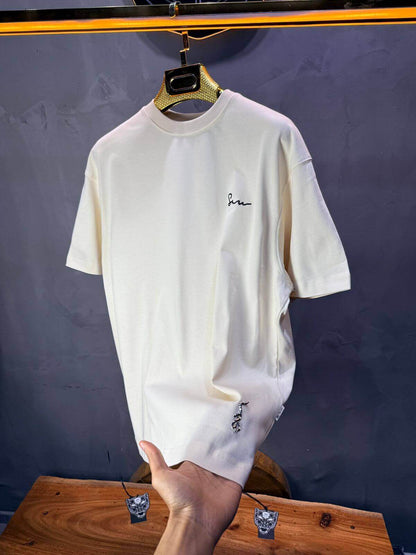 T-Shirt Oversize Beige — Illustration Peintre & Citation Poétique 5097