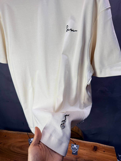 T-Shirt Oversize Beige — Illustration Peintre & Citation Poétique 5097