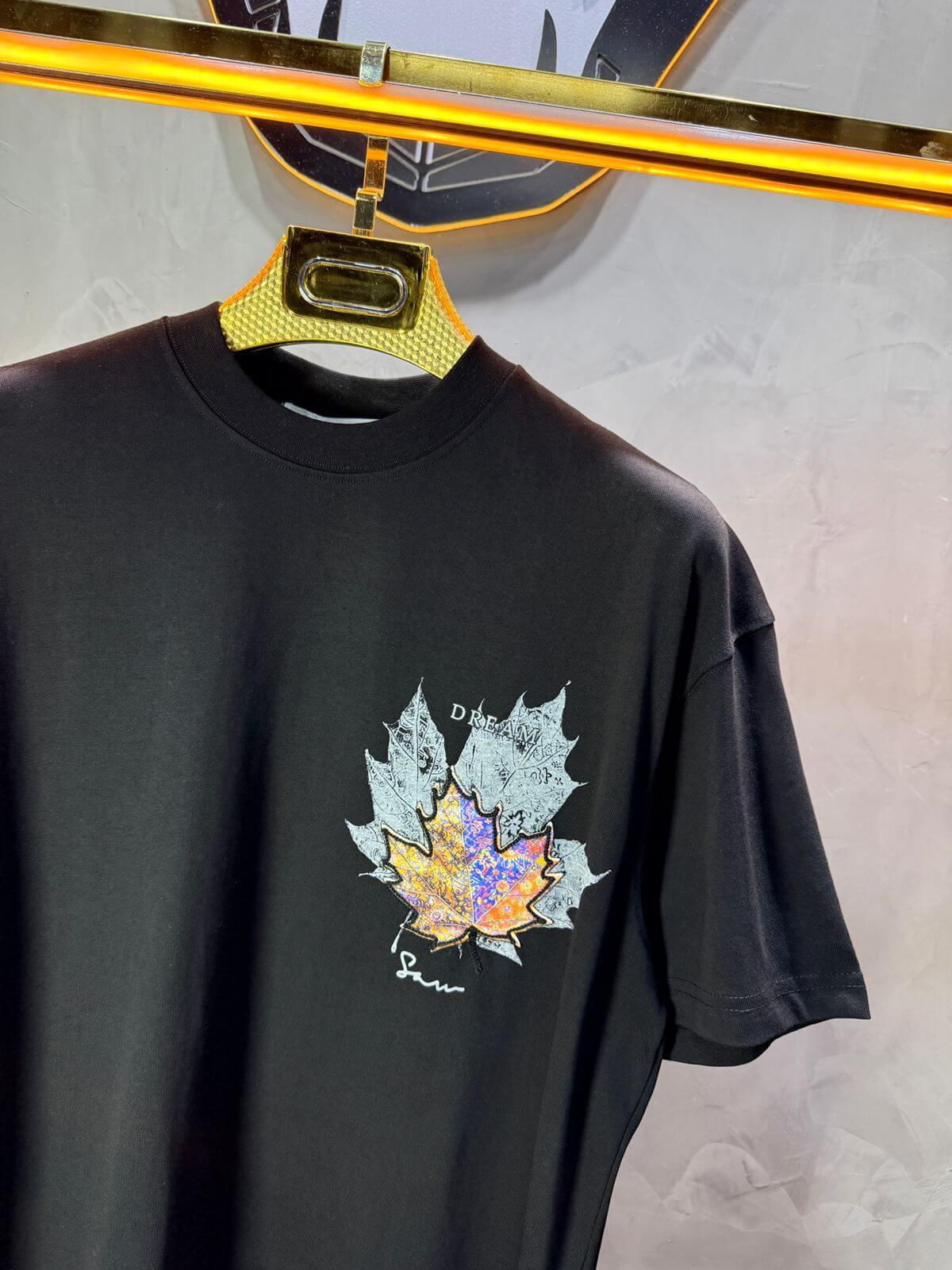 T-Shirt Oversize Noir Feuille d'Érable 5118