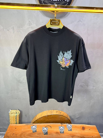 T-Shirt Oversize Noir Feuille d'Érable 5118