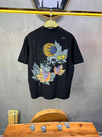 T-Shirt Oversize Noir Feuille d'Érable 5118