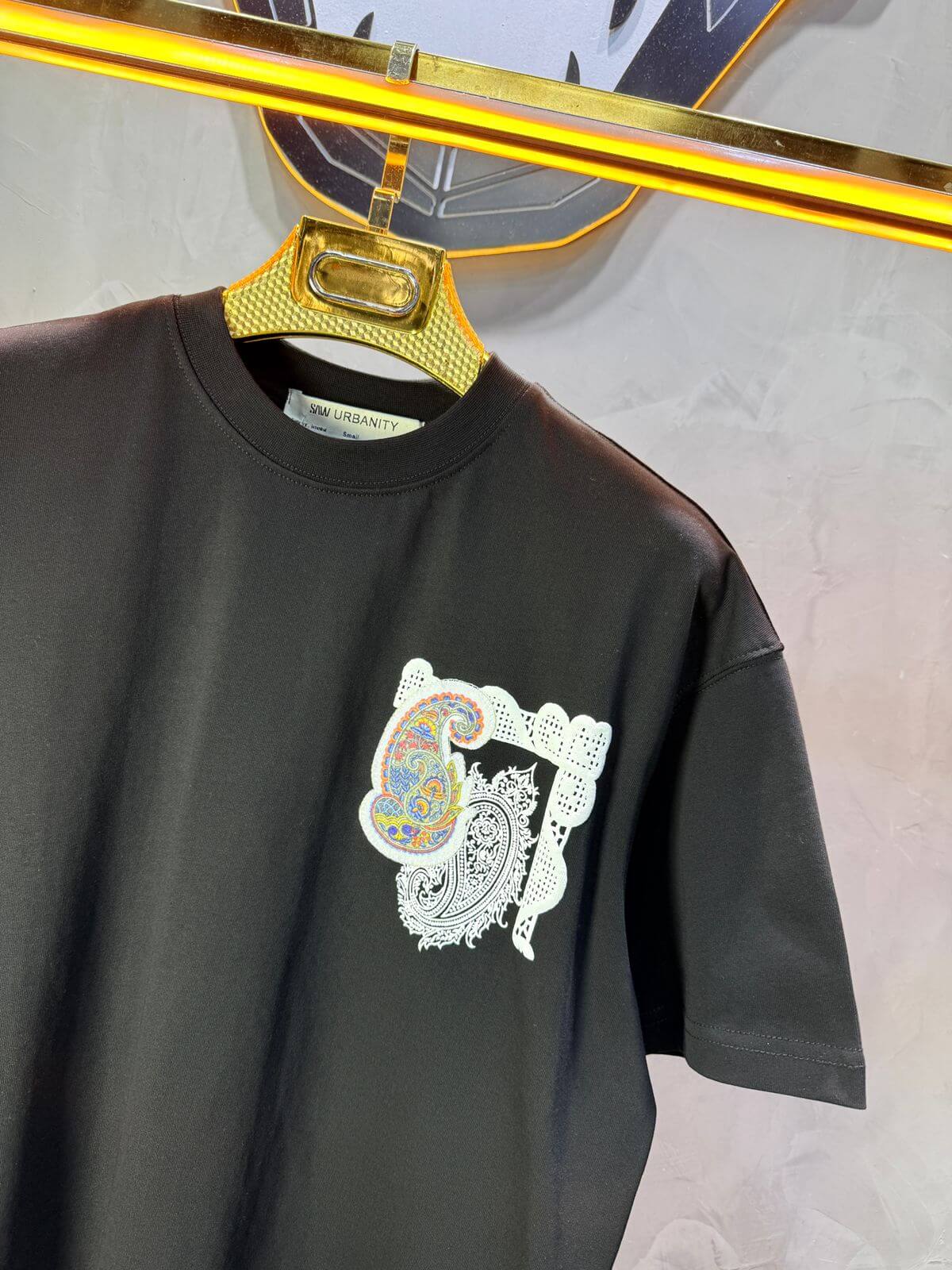 T-Shirt Oversize Noir Paisley "I Learned and Changed" 5109