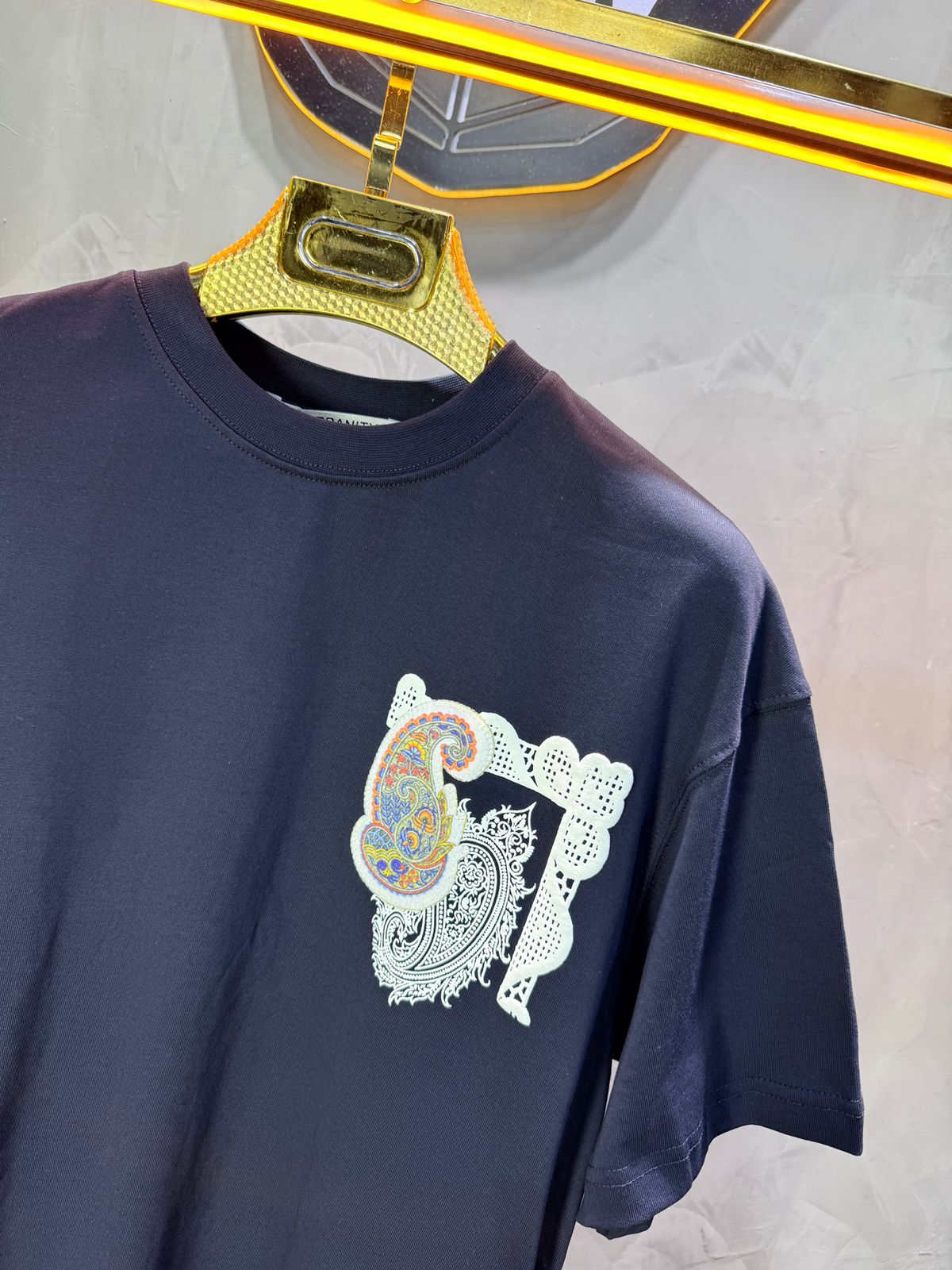 T-Shirt Oversize blue Paisley "I Learned and Changed" 5109