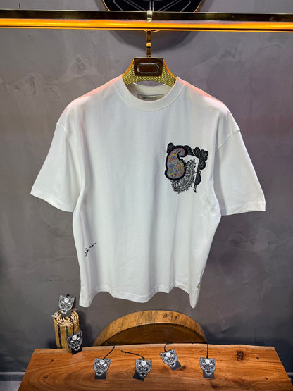 T-Shirt Oversize Blanc Paisley "I Learned and Changed" 5109