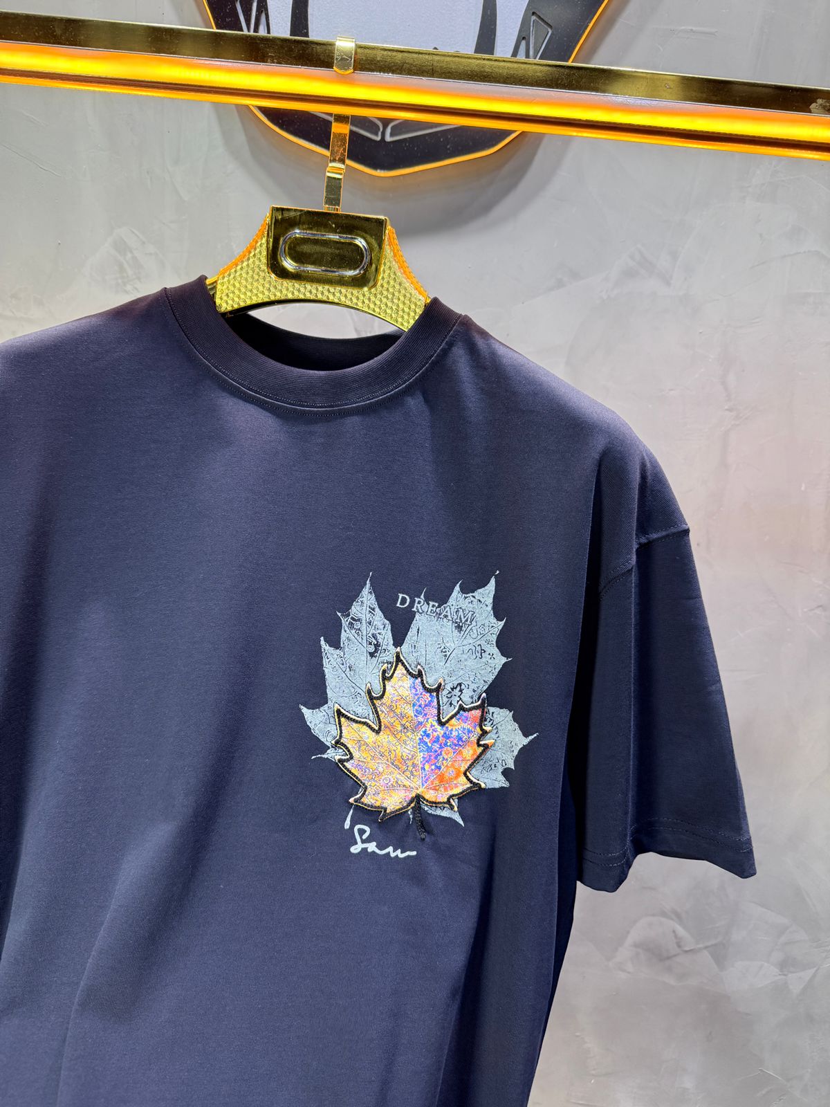 T-Shirt Oversize Navy Blue Feuille d'Érable 5118