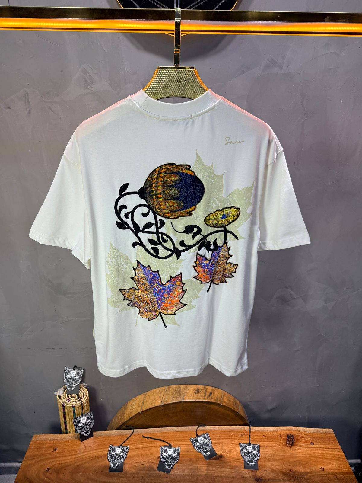 T-Shirt Oversize Blanc Feuille d'Érable 5118