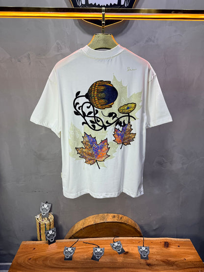 T-Shirt Oversize Blanc Feuille d'Érable 5118