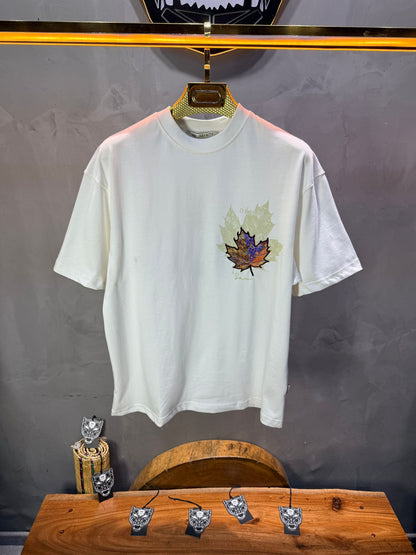 T-Shirt Oversize Blanc Feuille d'Érable 5118