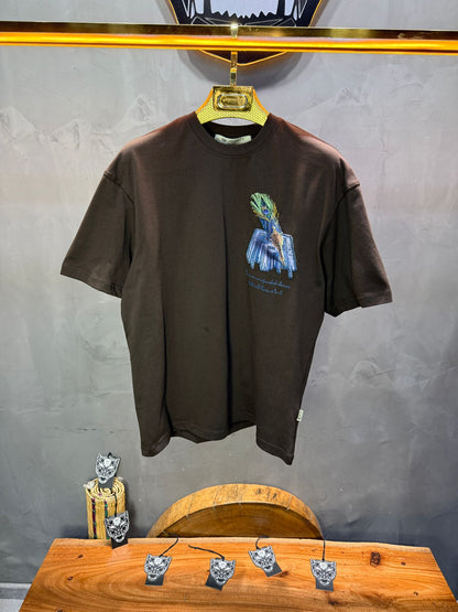 T-Shirt Oversize Brown Plume de Paon | SAW Urbanity 5133