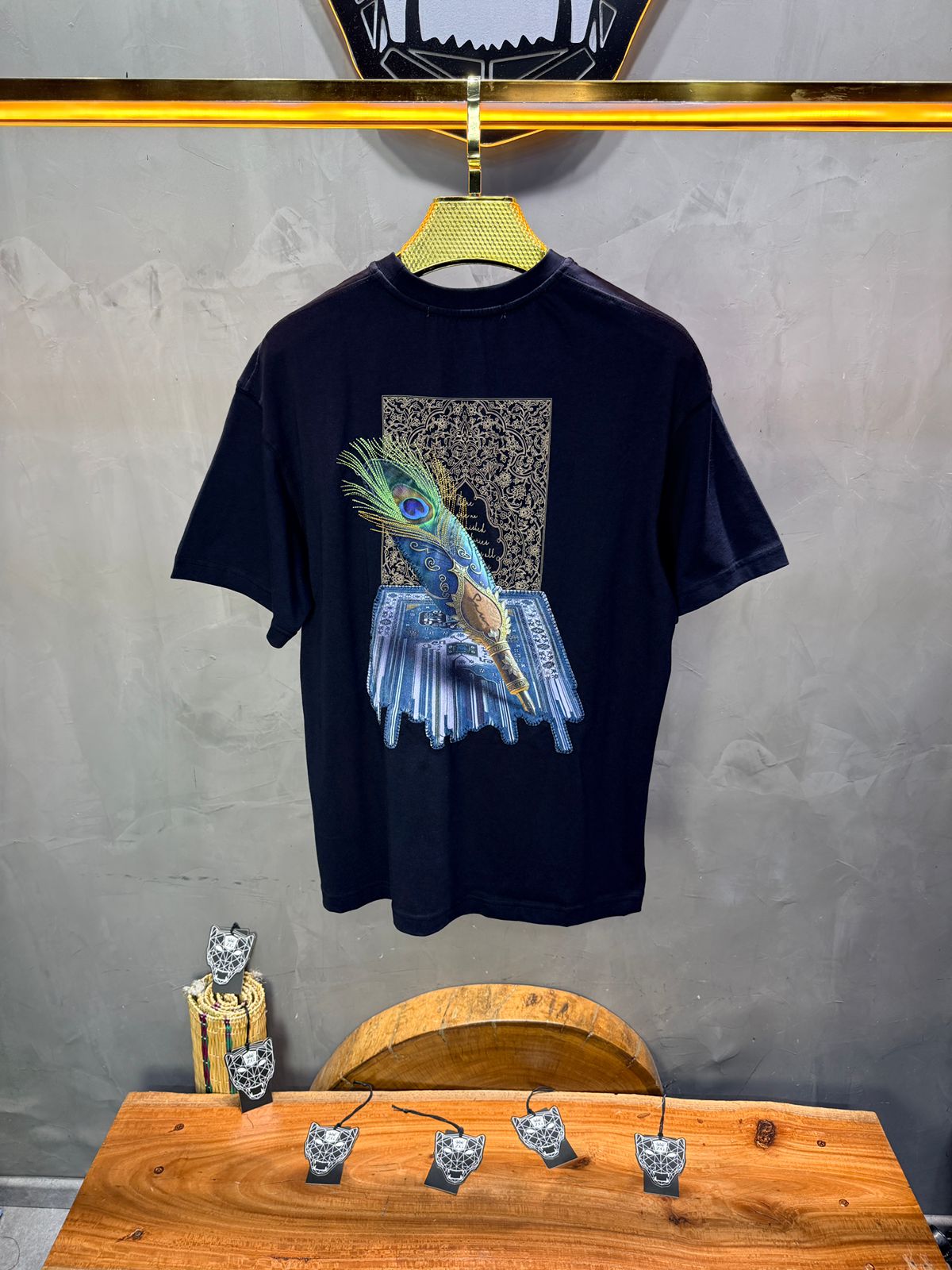 T-Shirt Oversize Navy Blue Plume de Paon | SAW Urbanity 5133