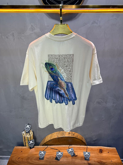 T-Shirt Oversize Beige Plume de Paon | SAW Urbanity 5133 (Copie)