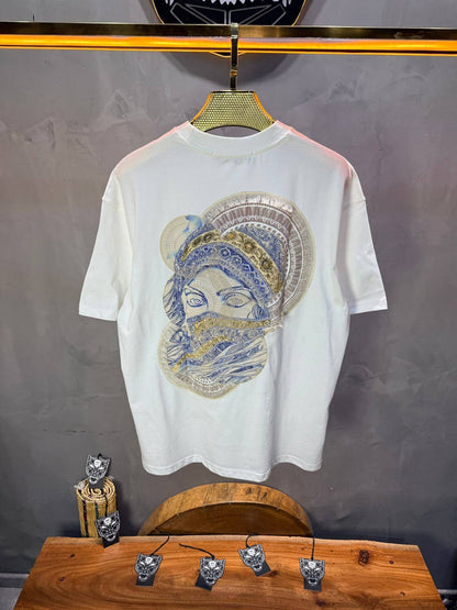 T-Shirt Oversize Blanc Brodé – Art Oriental 5108