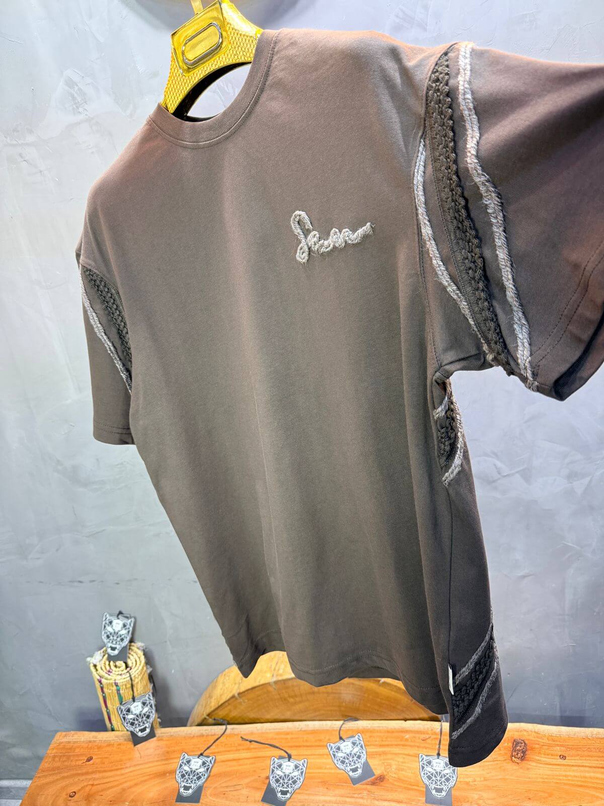 T-Shirt Oversize Brown "Sam" Diamond | SAW Urbanity 5085