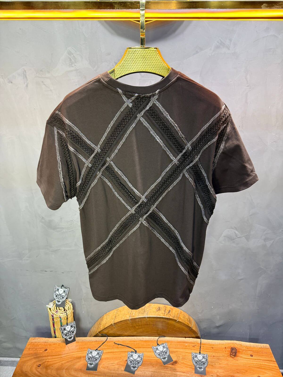 T-Shirt Oversize Brown "Sam" Diamond | SAW Urbanity 5085