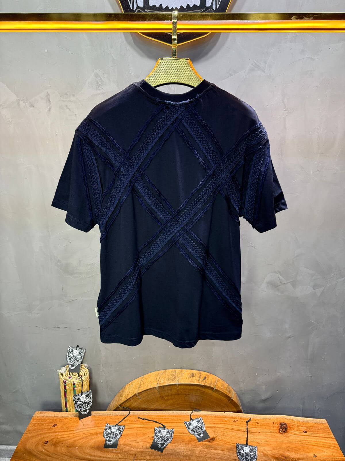 T-Shirt Oversize Navy Blue "Sam" Diamond | SAW Urbanity 5085