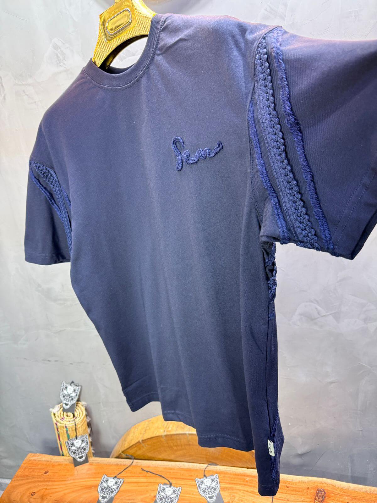 T-Shirt Oversize Navy Blue "Sam" Diamond | SAW Urbanity 5085