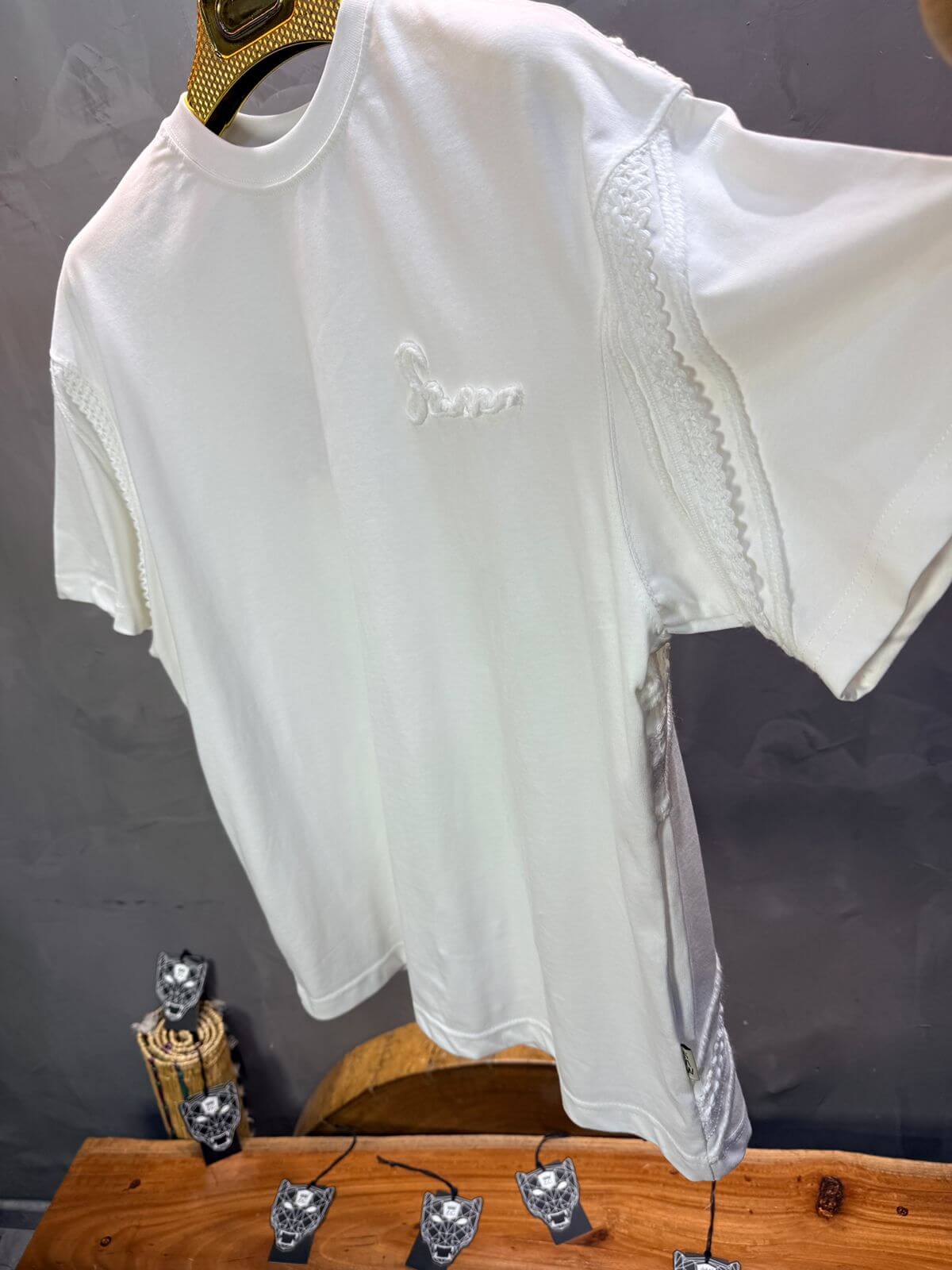 T-Shirt Oversize Blanc "Sam" Diamond | SAW Urbanity 5085