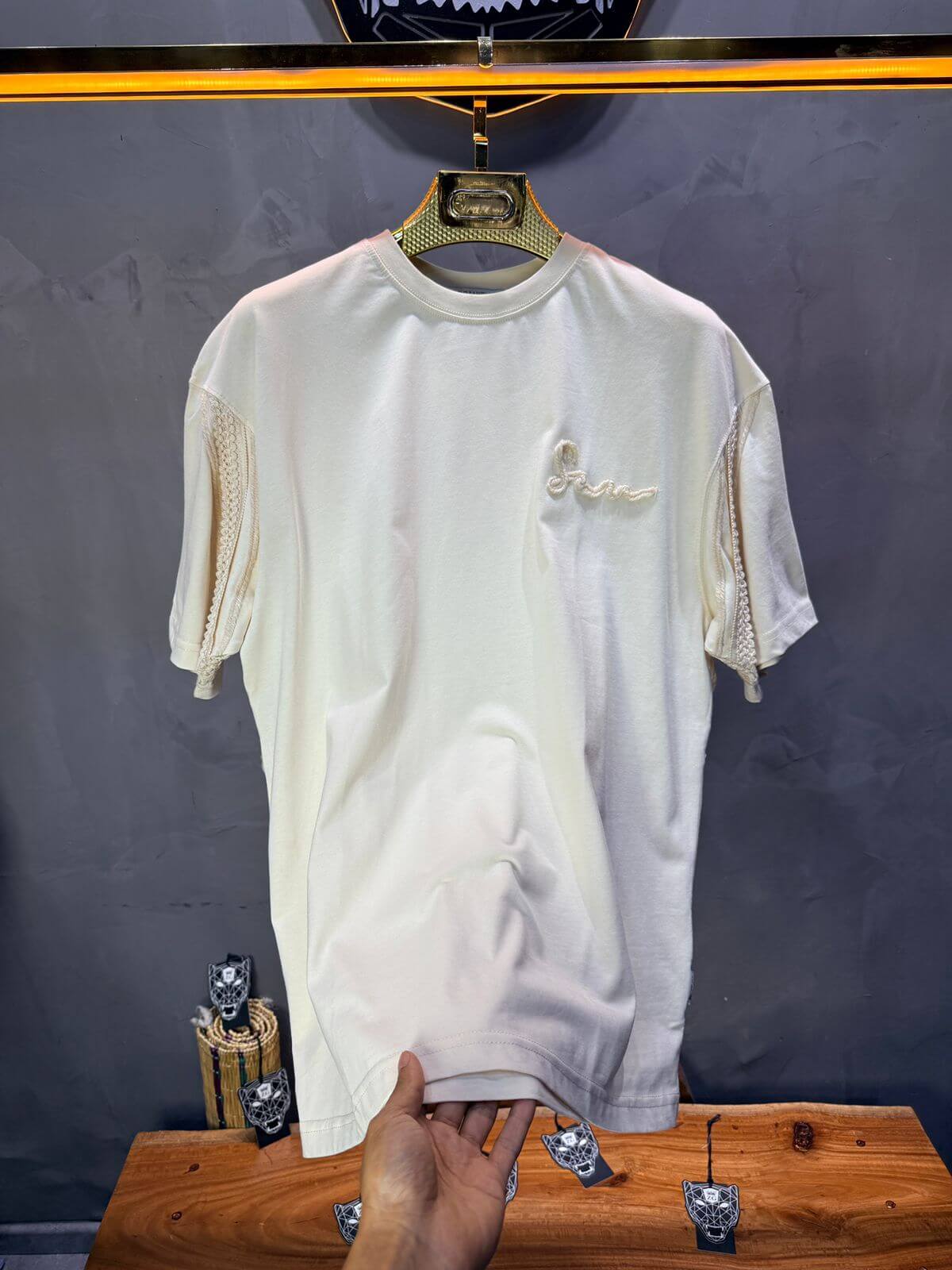 T-Shirt Oversize Beige "Sam" Diamond | SAW Urbanity 5085