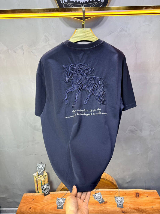 T-Shirt Oversize Navy Blue – Cheval Brodé 5124