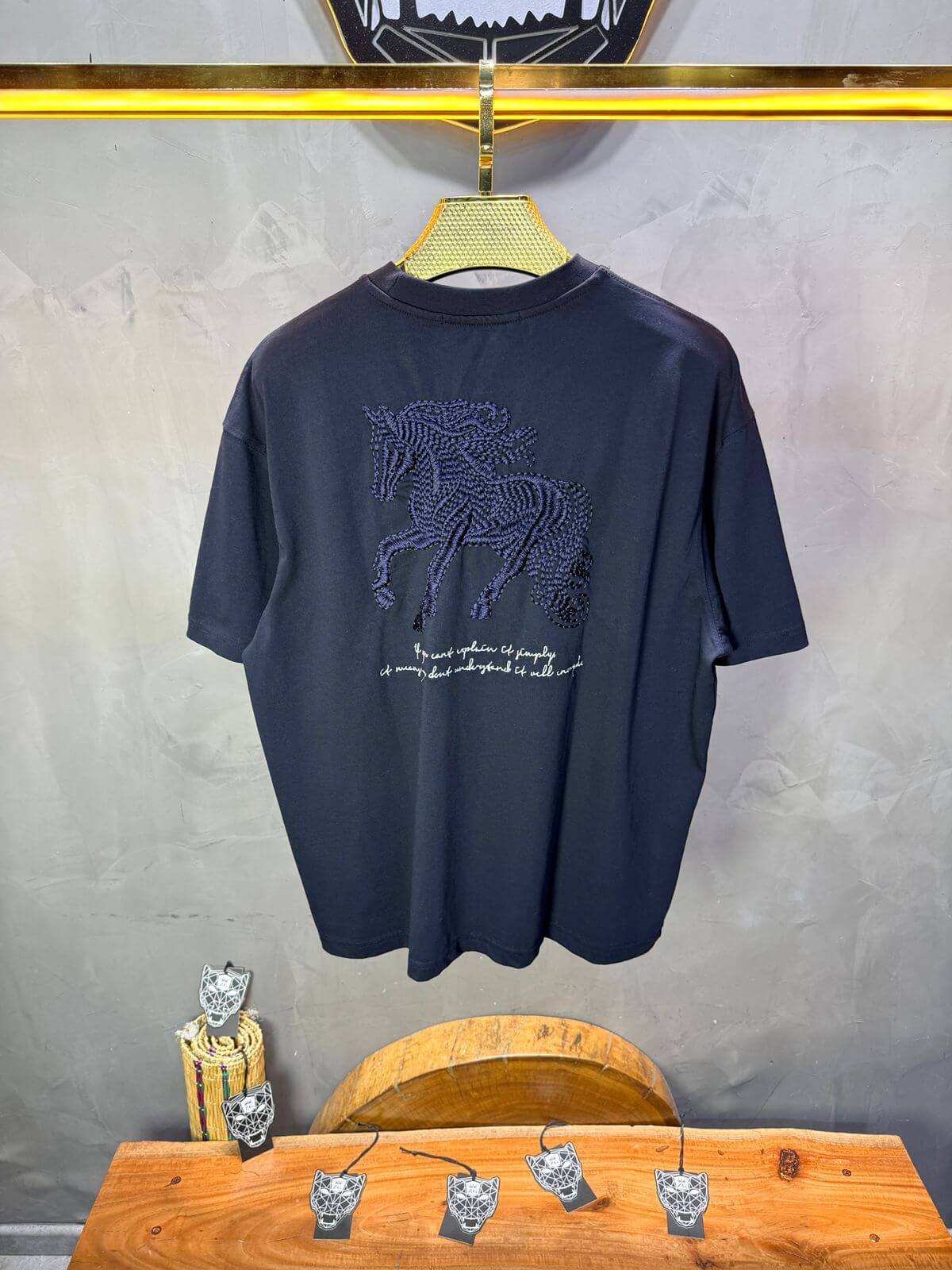 T-Shirt Oversize Navy Blue – Cheval Brodé 5124