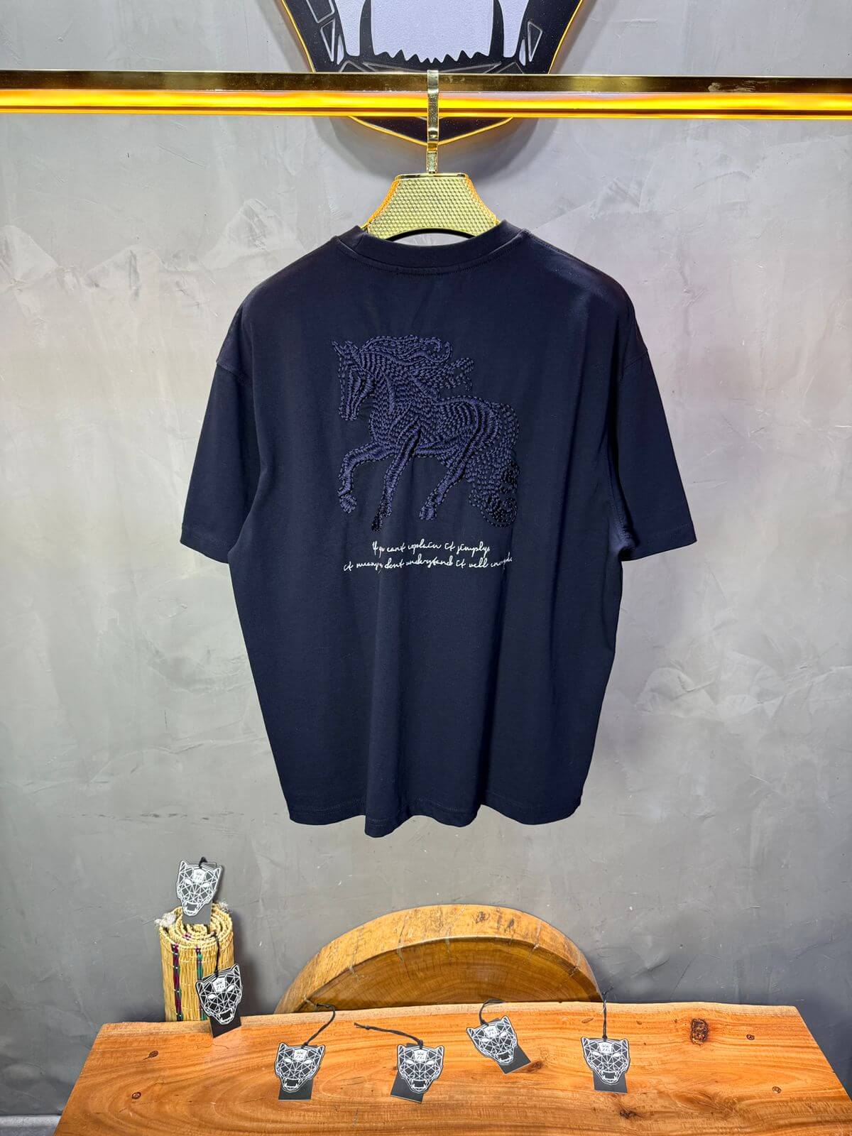 T-Shirt Oversize Navy Blue – Cheval Brodé 5124