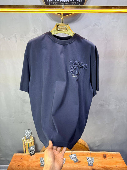 T-Shirt Oversize Navy Blue – Cheval Brodé 5124