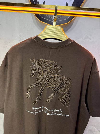 T-Shirt Oversize Brown – Cheval Brodé 5124
