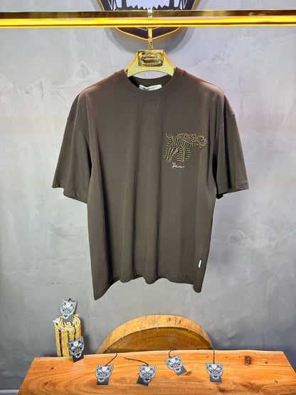 T-Shirt Oversize Brown – Cheval Brodé 5124