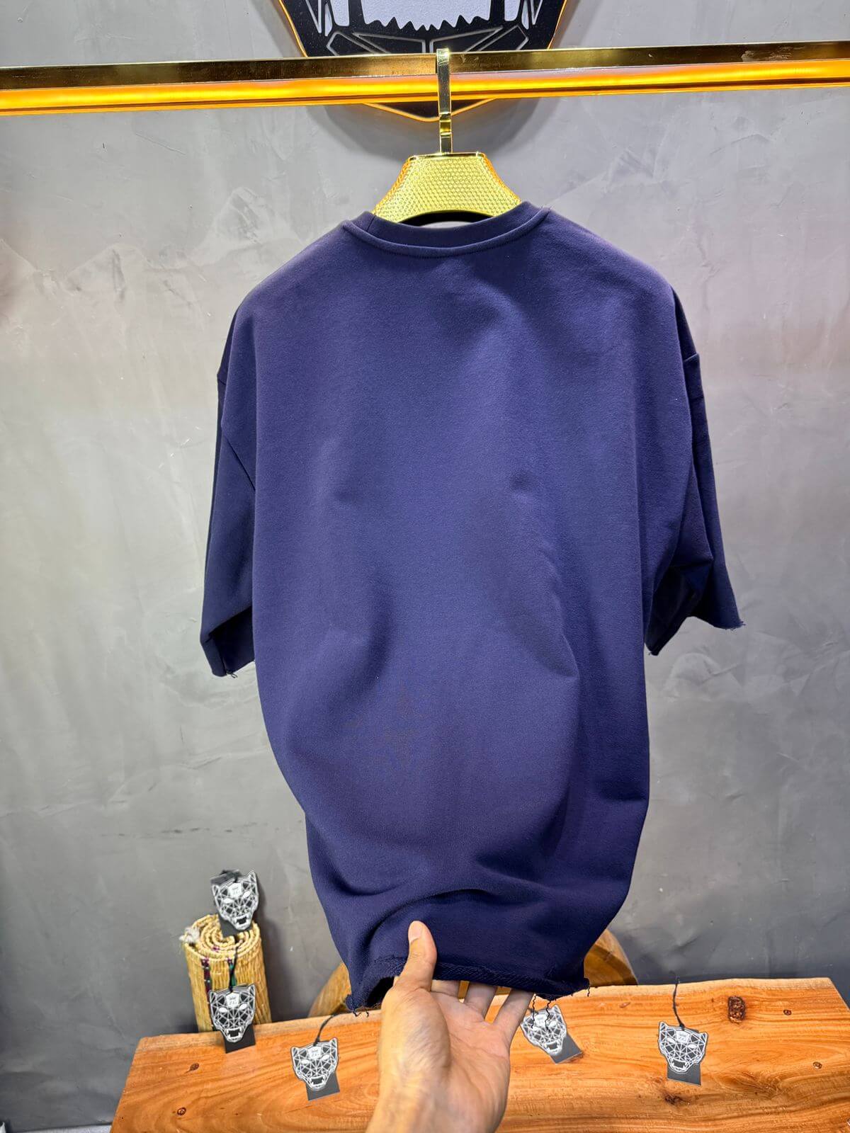 T-Shirt Oversize Navy Blue – Tissu Épais  T42